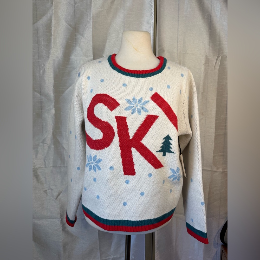 cupcakes & cashmere White and Red Ski Sweater